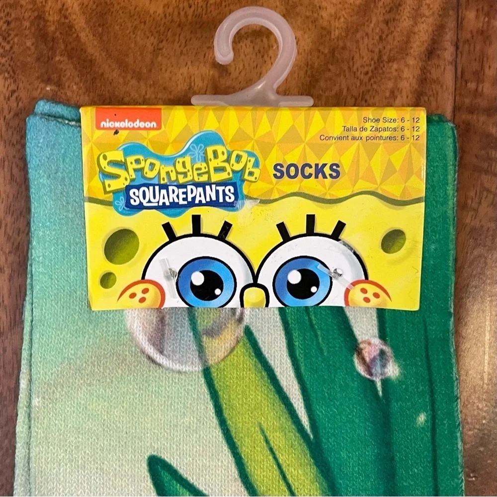 New SpongeBob Square Pants Socks 2-Pairs Patrick Star Pineapple Adult Size 6-12. - Picture 3 of 6